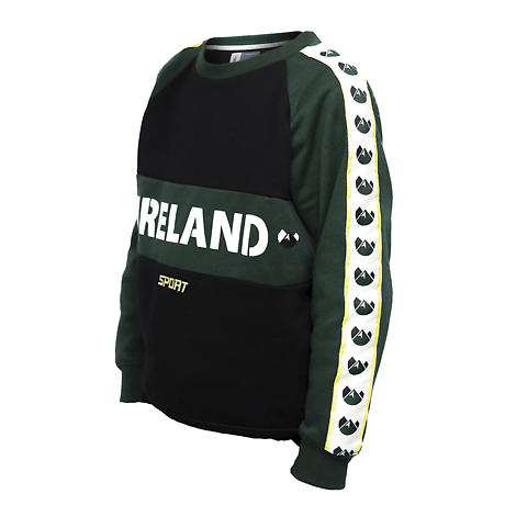 Alternate Image 2 for Irish Sweatshirt | Green & Black Ireland Sport Crew Neck Kids Sweatshirt
