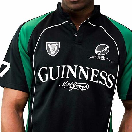 Irish Shirt | Guinness Black & Green Short Sleeve Rugby Jersey