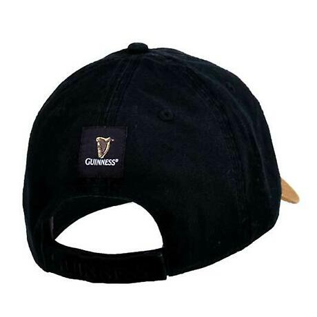 Alternate Image 1 for Irish Hats | Guinness Black & Caramel Cap with Leather Patch