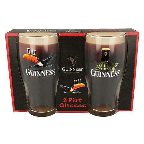 Guinness | Classic Gilroy Tortoise & Toucan Twin Pack Irish Pint Glass