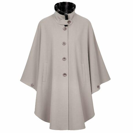 Irish Cape | Faux Fur Wool & Cashmere Cape Stone by Jimmy Hourihan