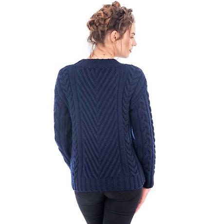 Alternate Image 5 for Irish Sweater | Merino Wool Ribbed Cable Ladies Sweater