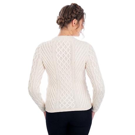 Alternate Image 2 for Irish Sweater | Aran Knit Tunic Ladies Sweater