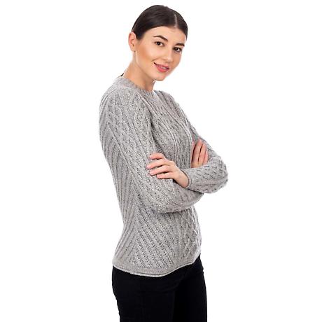 Alternate Image 3 for Irish Sweater | Aran Knit Tunic Ladies Sweater