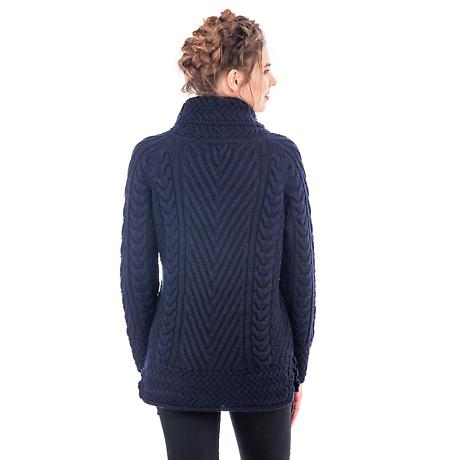 Alternate Image 5 for Irish Sweater | Ribbed Cable Knit Turtleneck Ladies Sweater