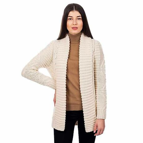 Product Image for Irish Cardigan | Open Front Cable Knit Ladies Cardigan