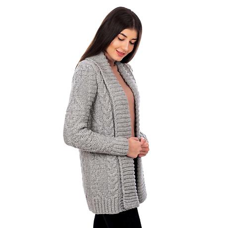 Alternate Image 5 for Irish Cardigan | Open Front Cable Knit Ladies Cardigan