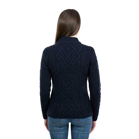 Alternate Image 9 for Irish Sweater | Aran Cable Knit Round Neck Ladies Sweater