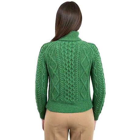 Alternate Image 3 for Irish Sweater | Cable Knit Turtle Neck Aran Sweater