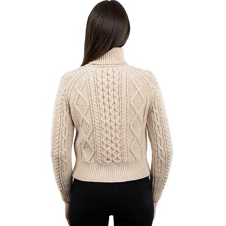 Alternate Image 9 for Irish Sweater | Cable Knit Turtle Neck Aran Sweater