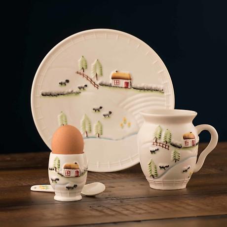 Alternate Image 1 for Belleek Pottery | Connemara Egg Cup & Spoon