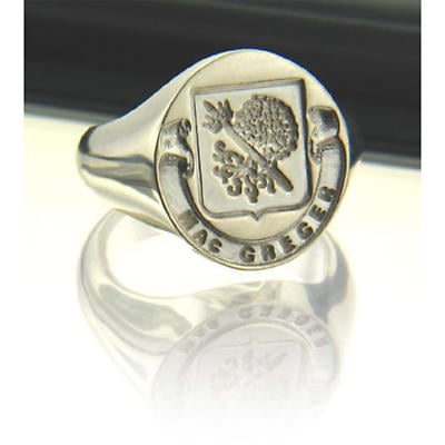Alternate Image 1 for Irish Rings - Personalized Sterling Silver Coat of Arms Ring - Large
