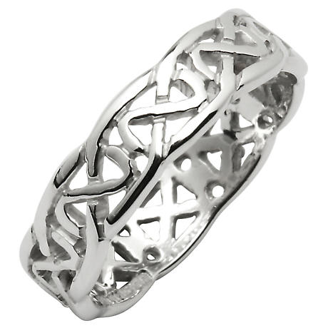SALE | Irish Wedding Ring | Celtic Knot Narrow Pierced Sheelin Ladies Wedding Band