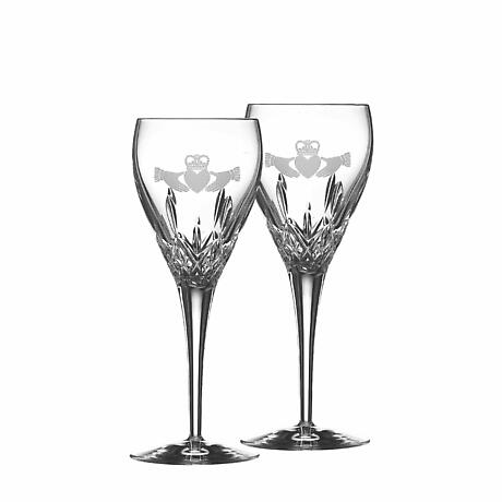 Galway Irish Crystal | Claddagh White Wine (Pair)