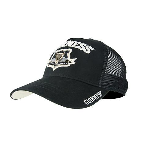 Product Image for Irish Hats | Guinness Black Trucker Mesh Adjustable Baseball Cap 