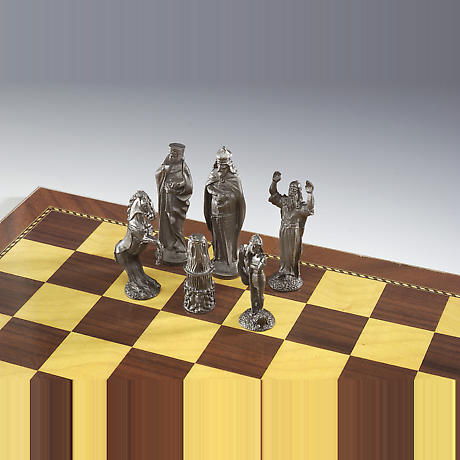 Alternate Image 3 for Irish Pewter Celtic Chess Set & Wooden Board