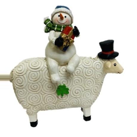 Irish Christmas | Snowman with Sheep Shamrock Celtic Ornament