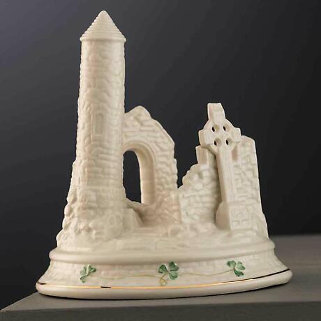 Alternate Image 1 for Belleek Pottery | Devenish Round Tower Irish Masterpiece Collection Ornament 