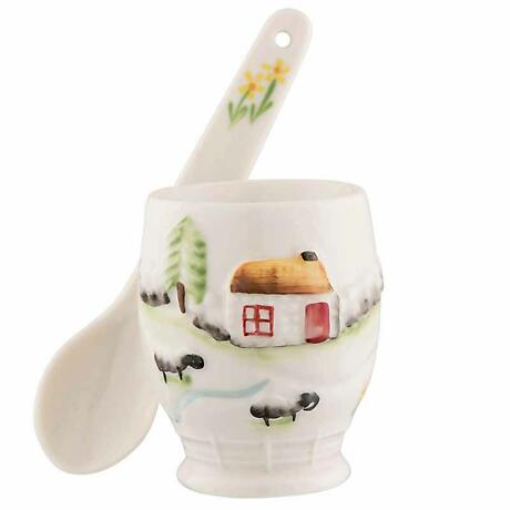 Belleek Pottery | Connemara Egg Cup & Spoon