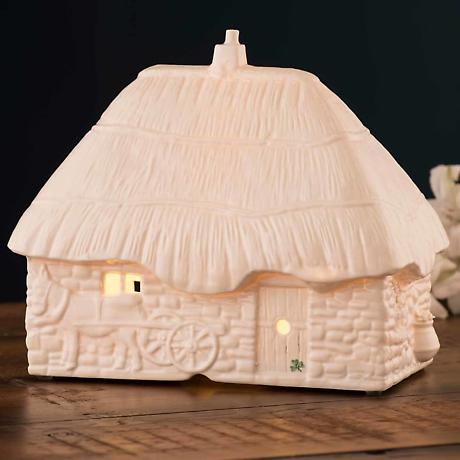 Alternate Image 3 for Belleek Pottery | Thatched Cottage Luminaire
