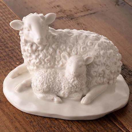 Alternate Image 1 for Belleek Pottery | Irish Sheep & Lamb Ornament