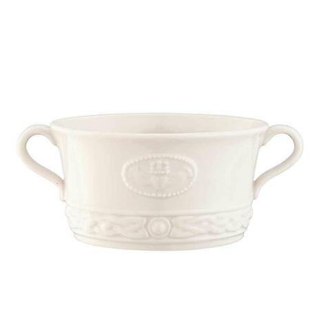 Product Image for Belleek Pottery | Irish Claddagh Handled Soup Bowl