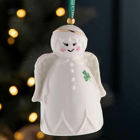 Alternate Image 1 for Irish Christmas | Belleek Pottery Angel Bell Ornament