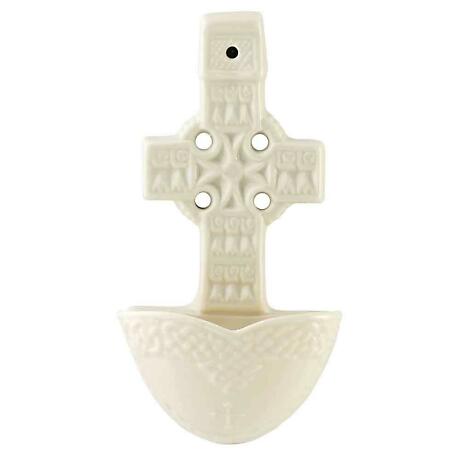 Belleek Pottery | Celtic Cross Holy Water Font