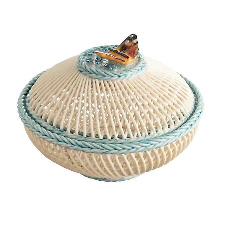 Product Image for Belleek Pottery | Butterfly Heritage Covered Basket
