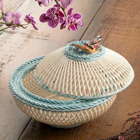 Alternate Image 3 for Belleek Pottery | Butterfly Heritage Covered Basket