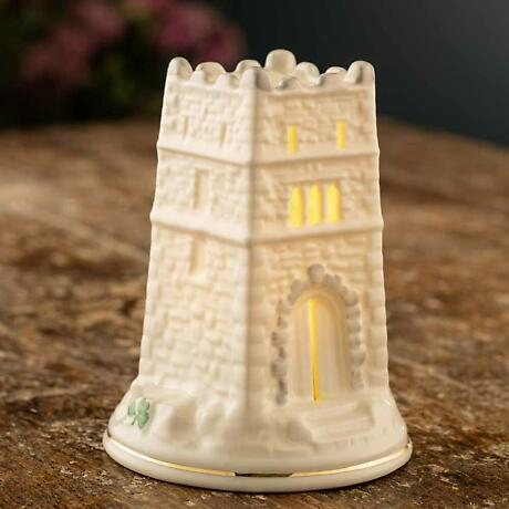 Alternate Image 1 for Belleek Pottery | Monea Castle Irish Shamrock LED  Light