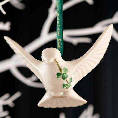 Alternate Image 1 for Irish Christmas | Belleek Dove Hanging Ornament
