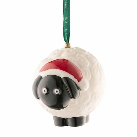 Irish Christmas | Belleek Sheep Hanging Ornament