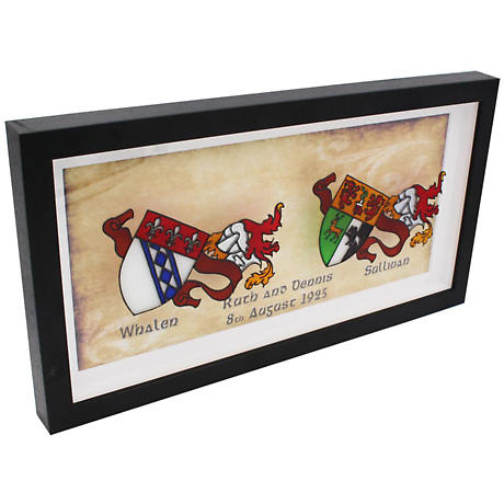 Alternate Image 1 for Irish Coat of Arms Hand Painted Double Heraldic Box Frame