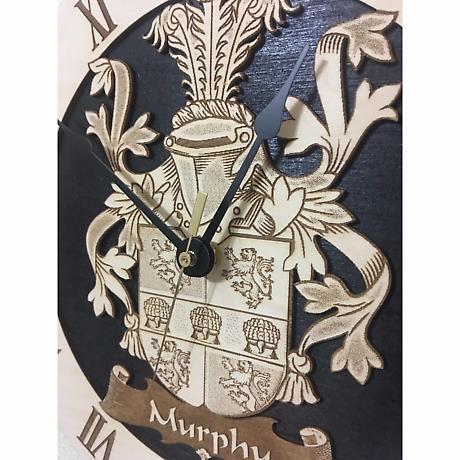 Alternate Image 1 for Irish Clock | Family Crest Coat of Arms Wall Clock