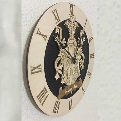 Alternate Image 2 for Irish Clock | Family Crest Coat of Arms Wall Clock