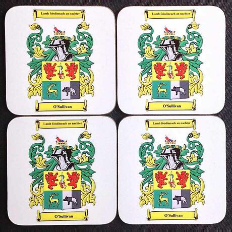 Irish Coat of Arms Family Crest Coasters | Set of 4