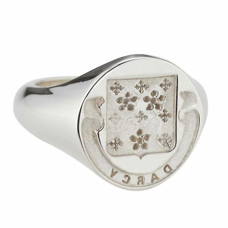 Product Image for Irish Rings - Personalized Sterling Silver Coat of Arms Ring - Large
