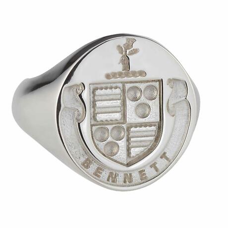 Irish Rings - Personalized Sterling Silver Full Coat of Arms Ring - Large