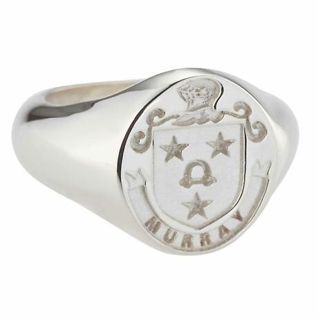 Irish Rings - Personalized Sterling Silver Coat of Arms and Mantle Ring - Large