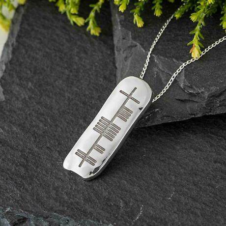 Product Image for Irish Necklace - Personalized Solid Silver Ogham Pendant with Chain