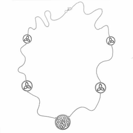 Irish Necklace | Rhodium Plated Sterling Silver Trinity Knot Irish Necklet