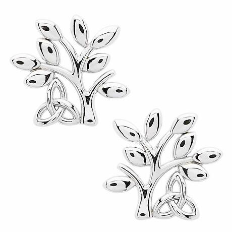 Product Image for Irish Earrings | Sterling Silver Celtic Tree of Life Trinity Knot Stud Earrings