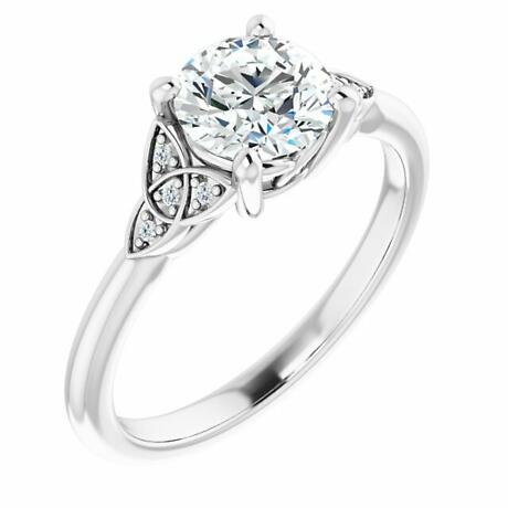 Irish Engagement Ring | Aislinn 14k White Gold 1ct Diamond Celtic Trinity Knot Ring