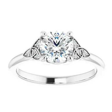 Alternate Image 1 for Irish Engagement Ring | Aislinn 14k White Gold 1ct Diamond Celtic Trinity Knot Ring