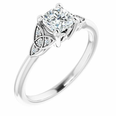 Product Image for Irish Engagement Ring | Bebhinn 14K White Gold  Diamond Celtic Trinity Knot Ring