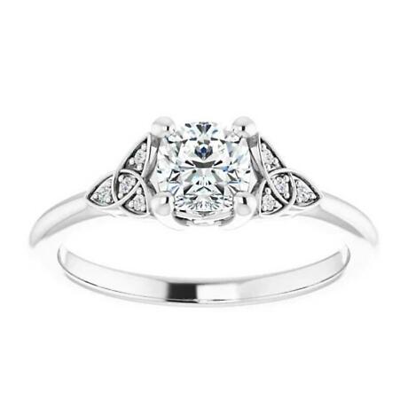 Alternate Image 1 for Irish Engagement Ring | Bebhinn 14K White Gold  Diamond Celtic Trinity Knot Ring