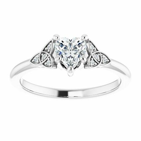 Alternate Image 1 for Irish Engagement Ring | Ciara 14K White  Diamond Heart Celtic Trinity Knot Ring