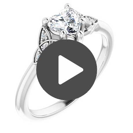 Product Video for Irish Engagement Ring | Ciara 14K White  Diamond Heart Celtic Trinity Knot Ring