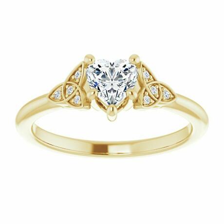 Alternate Image 1 for Irish Engagement Ring | Cliodhna 14K Yellow  Diamond Heart Celtic Trinity Knot Ring